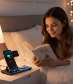 200W 3-in-1 Foldable Wireless Charging Station for iPhone, Apple Watch, and AirPods Pro