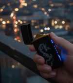 Electric Windproof Double Arc Plasma Lighter with LED Power Display and Touch Sensor-GIFORO-COM-3