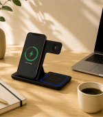 200W 3-in-1 Foldable Wireless Charging Station for iPhone, Apple Watch, and AirPods Pro-1
