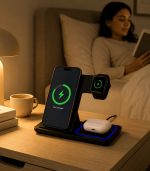 200W 3-in-1 Foldable Wireless Charging Station for iPhone, Apple Watch, and AirPods Pro-3