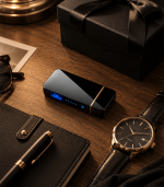 Electric Windproof Double Arc Plasma Lighter with LED Power Display and Touch Sensor-1
