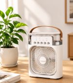 Portable 3-in-1 Mini Air Cooler Fan and Humidifier with LED Night Light