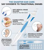 Soft Silicone Spiral Ear Wax Removal Tool with Reusable Washable Tips-3