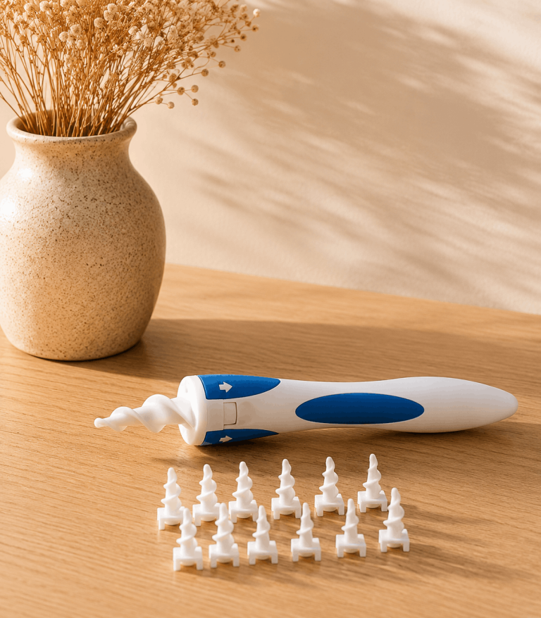 Soft Silicone Spiral Ear Wax Removal Tool with Reusable Washable Tips